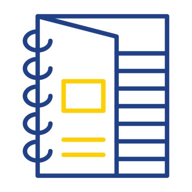 Basit düz defter ikonu vektör illüstrasyonu