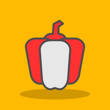 çan biberi simgesi, vektör illüstrasyonu