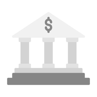 Banka binası ikonu. düz tasarım illüstrasyon. 