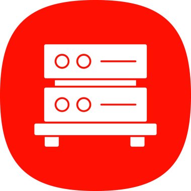 Basit sunucu simgesi, vektör illüstrasyonu