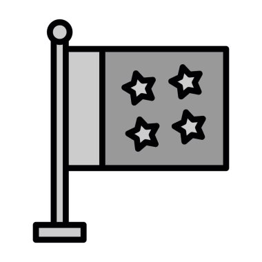 bayrak vektörü ince çizgi simgesi