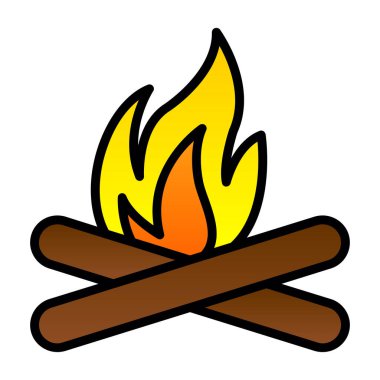 Şenlik ateşi. Web simgesi basit tasarım