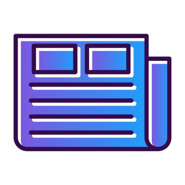 gazete simgesi, vektör illüstrasyonu basit tasarım