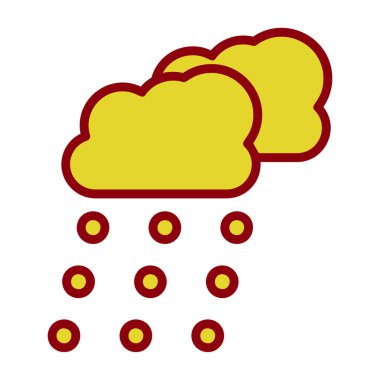 Kar bulutları hava durumu ikonu, vektör illüstrasyonu 