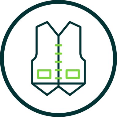 Yelek giysi simgesinin vektör illüstrasyonu 