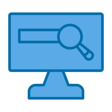 Büyüteç simgesi, düz stil, arama sembolü. Vektör illüstrasyonu