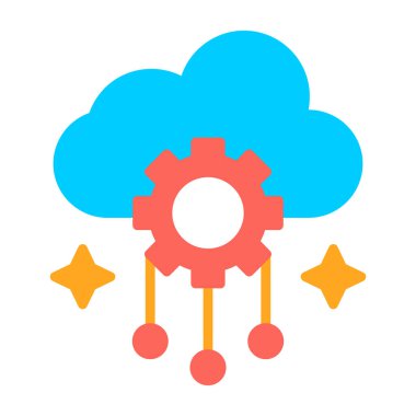 Basit Bulutlu hava simgesi, vektör illüstrasyonu