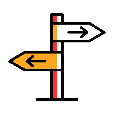 Yol işaretleri düz simge, vektör illüstrasyonu