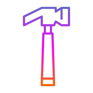 Grafik düz çekiç vektör çizimi