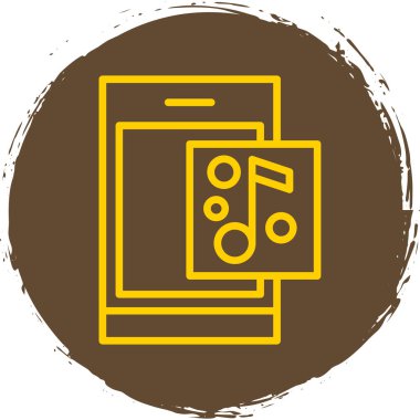 Müzik uygulaması simgesi, vektör illüstrasyonu 