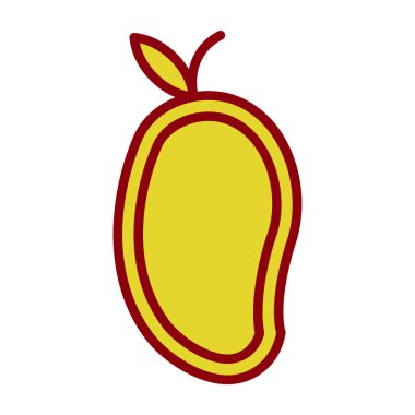 Mango egzotik meyve ikonu, vektör illüstrasyonu 