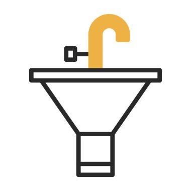 Banyo Lavabosu Web simgesi basit bir illüstrasyon izole