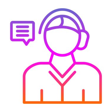 Kulaklıklı operatör. Basit simge