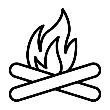 Şenlik ateşi. Web simgesi basit tasarım