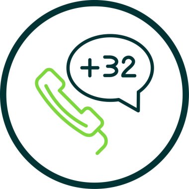 Belçika 'nın ülke kodu (+ 32) vektör simgesi 