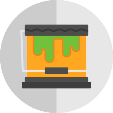 Kova simgesini boya, vektör illüstrasyonunu beyaza izole et 