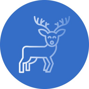 Ren geyiği simgesi basit bir resimleme