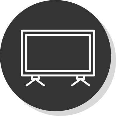 Televizyonda. Web simgesi vektör illüstrasyonu