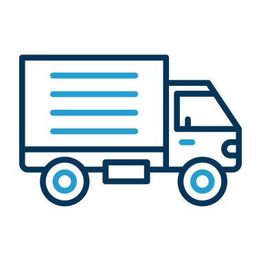 dağıtım kamyonu simgesi, vektör illüstrasyonu