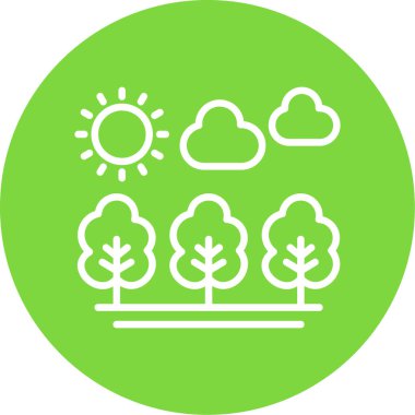 Orman ikonu vektör illüstrasyonu