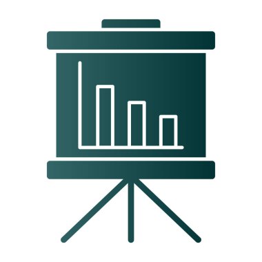 Bir sunum simgesinin vektör illüstrasyonu 