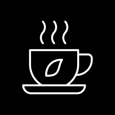 Bir fincan çay ikonu, vektör illüstrasyonu 