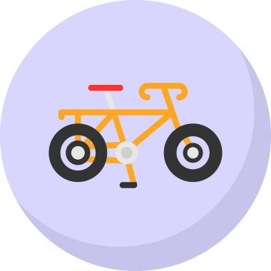 düz bisiklet simgesi, vektör illüstrasyonu