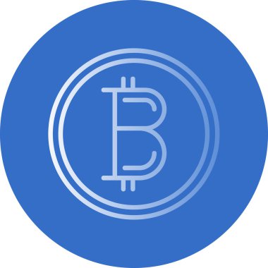 Basit bitcoin simgesi, vektör illüstrasyonu