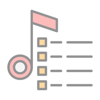 Müzik Not vektör satırı simgesi 