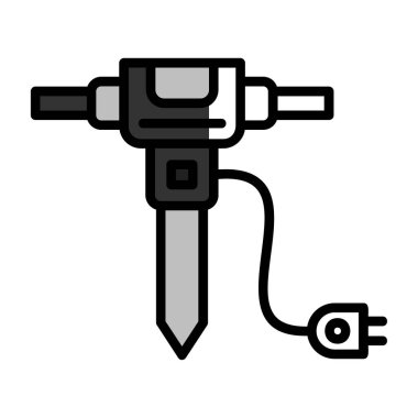 Beyaz arka plan üzerinde izole jackhammer simgesi