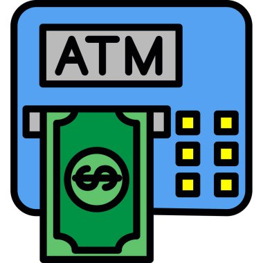 atm makine simgesi, vektör illüstrasyonu basit tasarım