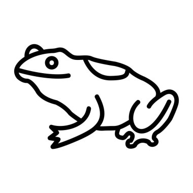 kurbağa vektörü ince çizgi simgesi