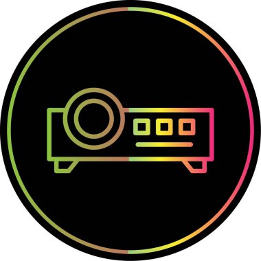 Projektör simgesi, vektör illüstrasyonu 