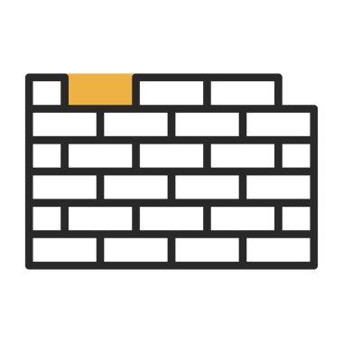 Beyaz arkaplanda tuğla duvar simgesi