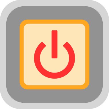 Güç Düğmesi simgesi, vektör illüstrasyonu 