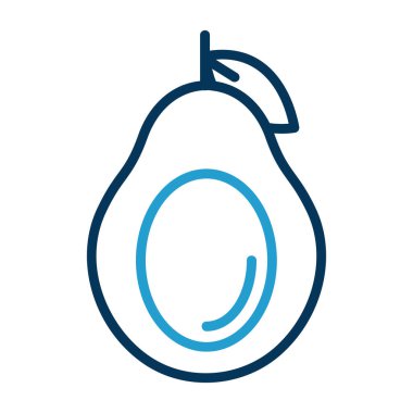 Basit Avokado simgesi, vektör illüstrasyonu