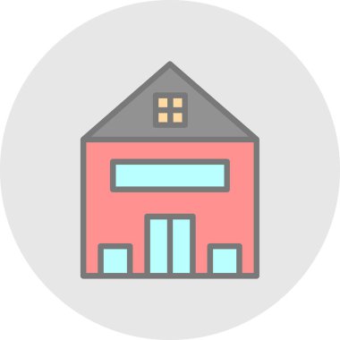 ahır inşa simgesi vektör illüstrasyonu