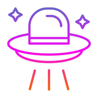 Çizgi roman tarzında UFO simgesi. çizgi film vektör illüstrasyonu