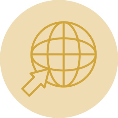 Basit internet dünya simgesi, vektör illüstrasyonu