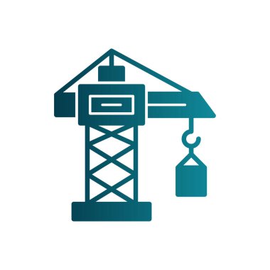 Yapı vinci simgesi web basit illüstrasyon