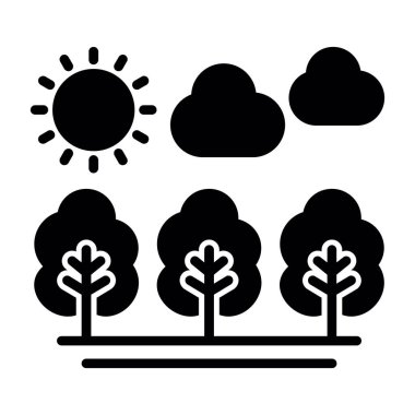 Orman ikonu vektör illüstrasyonu