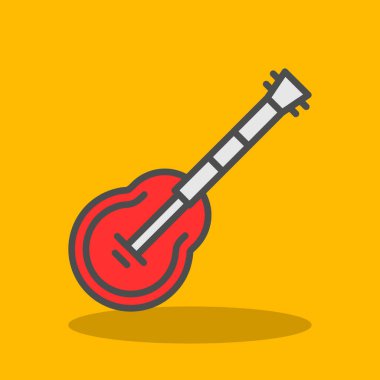 Gitar ikonu. Web için basit müzik vektör simgeleri çizimi