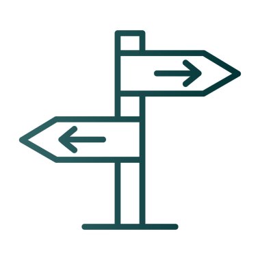 Yol işaretleri düz simge, vektör illüstrasyonu