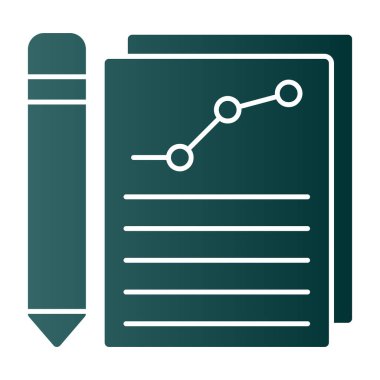 rapor web çizgisi simgesi, vektör illüstrasyonu 