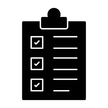 Kontrol listesi simgesi vektör illüstrasyonu