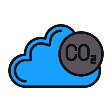 co 2 simgesi, vektör illüstrasyonu