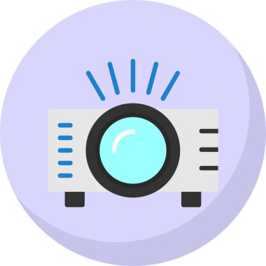 Projektör simgesi, vektör illüstrasyonu 