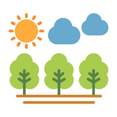 Orman ikonu vektör illüstrasyonu