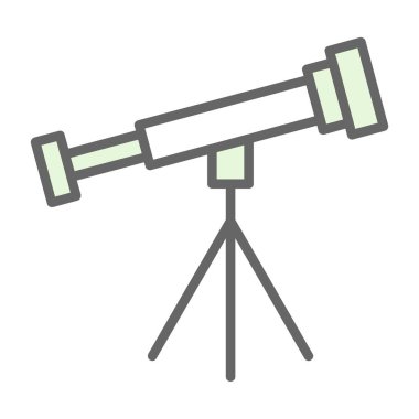 Basit Teleskop simgesi, vektör illüstrasyonu