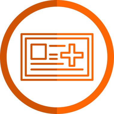 Tıbbi kart simgesi web basit tasarım vektörü çizimi 